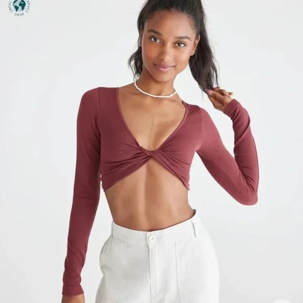 Aeropostale top 3-ways XL Tiny collection convertible stretch rib-knit 3 ways